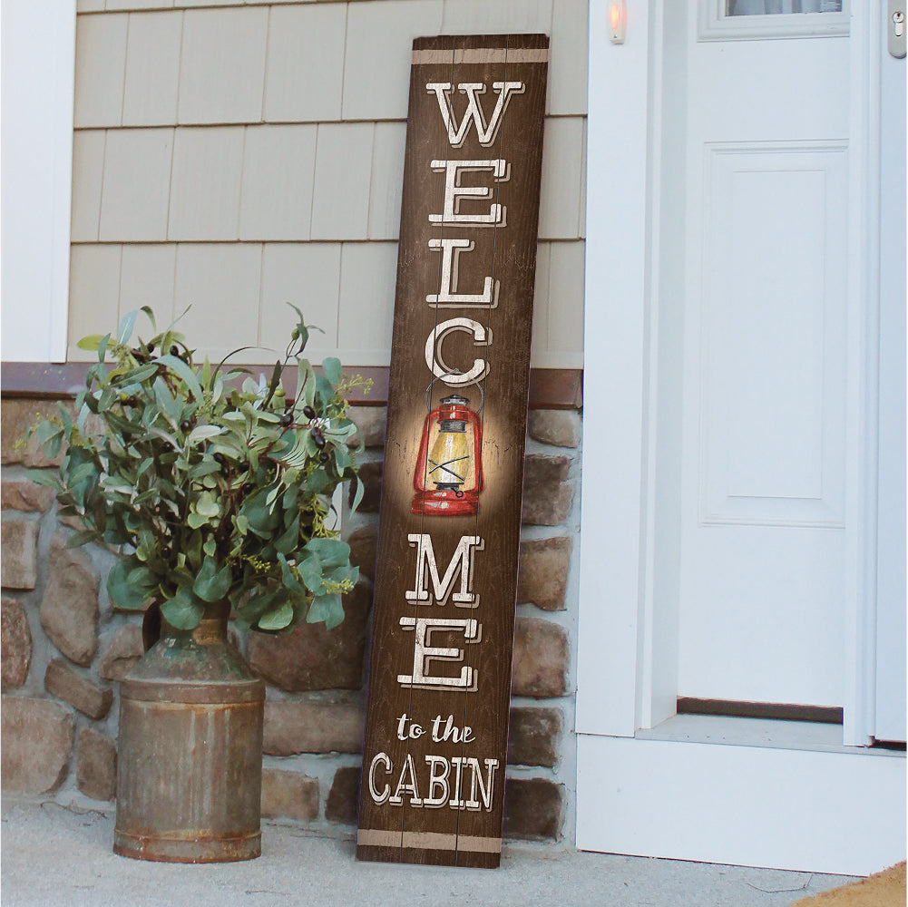 Welcome To The Cabin Porch Board 8" Wide x 46.5" tall / Made in the USA! / 100% Weatherproof Material