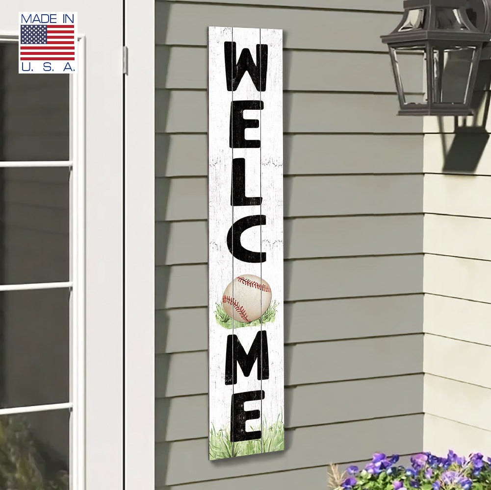 Baseball Porch Board 8" Wide x 46.5" tall / Made in the USA! / 100% Weatherproof Material