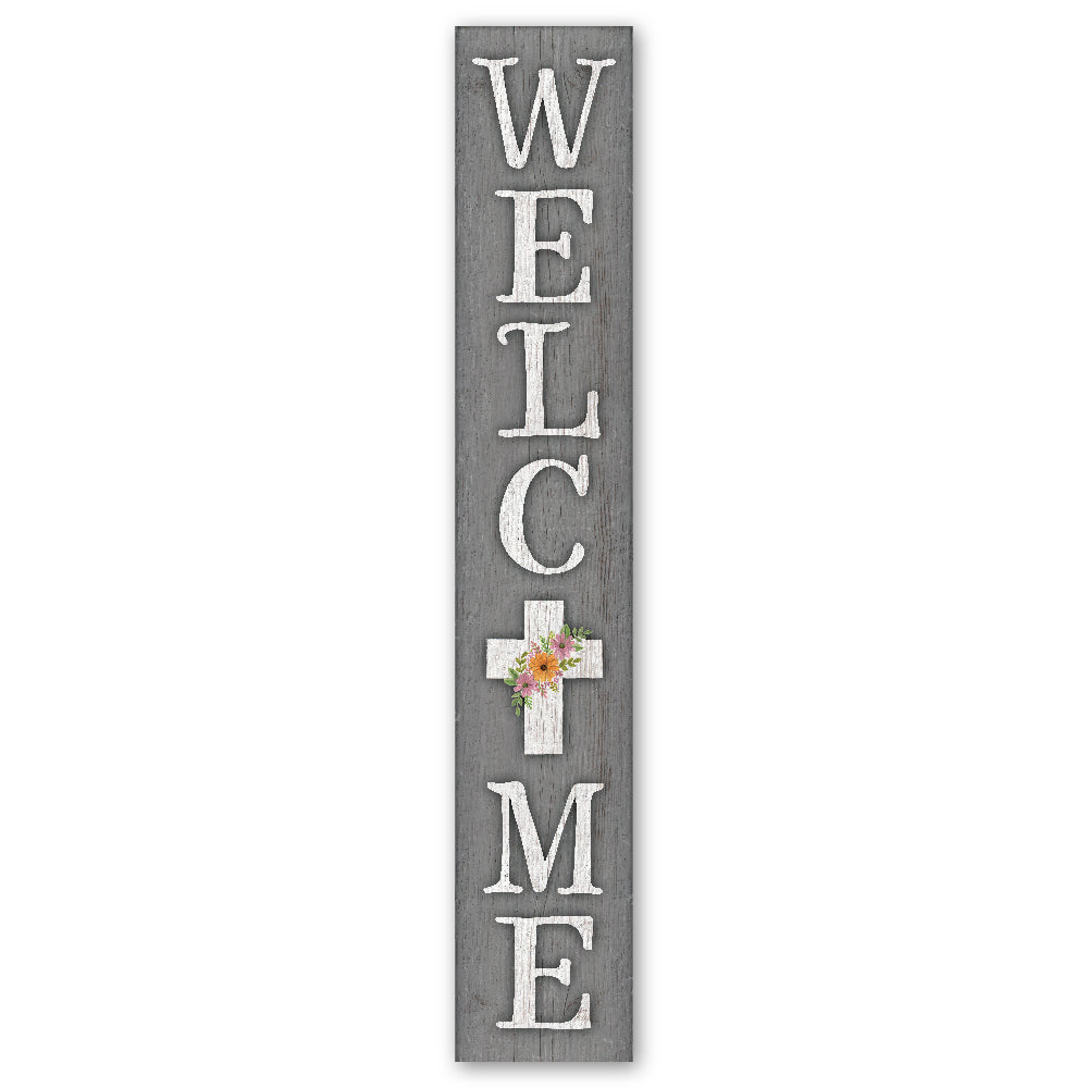 Welcome Cross Porch Board 8" Wide x 46.5" tall / Made in the USA! / 100% Weatherproof Material