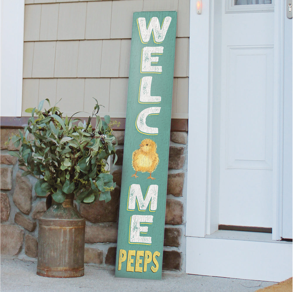 Welcome Peeps Porch Board 8" Wide x 46.5" tall / Made in the USA! / 100% Weatherproof Material