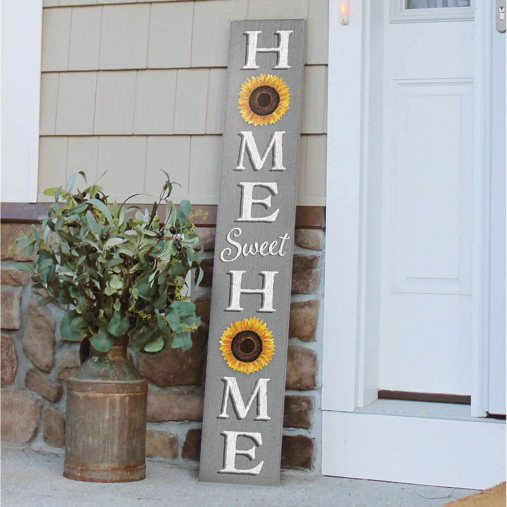 Home Sweet Home With Sunflowers Porch Board 8" Wide x 46.5" tall / Made in the USA! / 100% Weatherproof Material