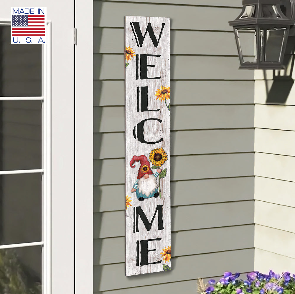 Welcome Gnome Porch Board 8" Wide x 46.5" tall / Made in the USA! / 100% Weatherproof Material