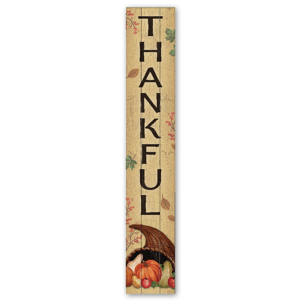 Thankfulcornucopia Porch Board 8" Wide x 46.5" tall / Made in the USA! / 100% Weatherproof Material