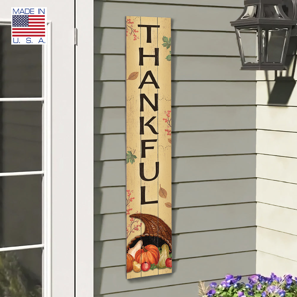 Thankfulcornucopia Porch Board 8" Wide x 46.5" tall / Made in the USA! / 100% Weatherproof Material