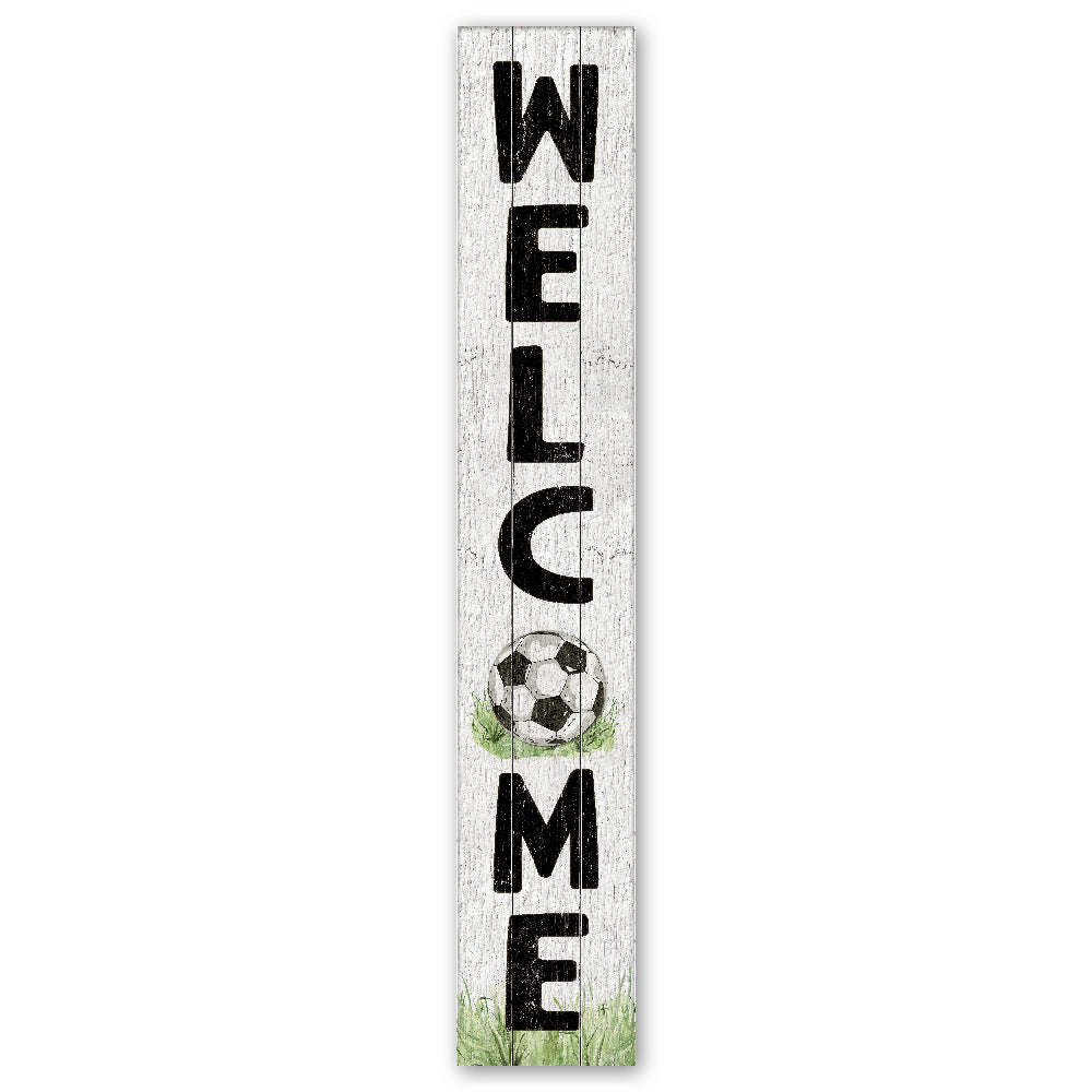 Welcome Soccer Ball Porch Board 8" Wide x 46.5" tall / Made in the USA! / 100% Weatherproof Material