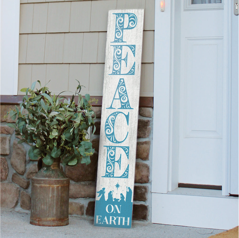 Peace On Earth Porch Board 8" Wide x 46.5" tall / Made in the USA! / 100% Weatherproof Material