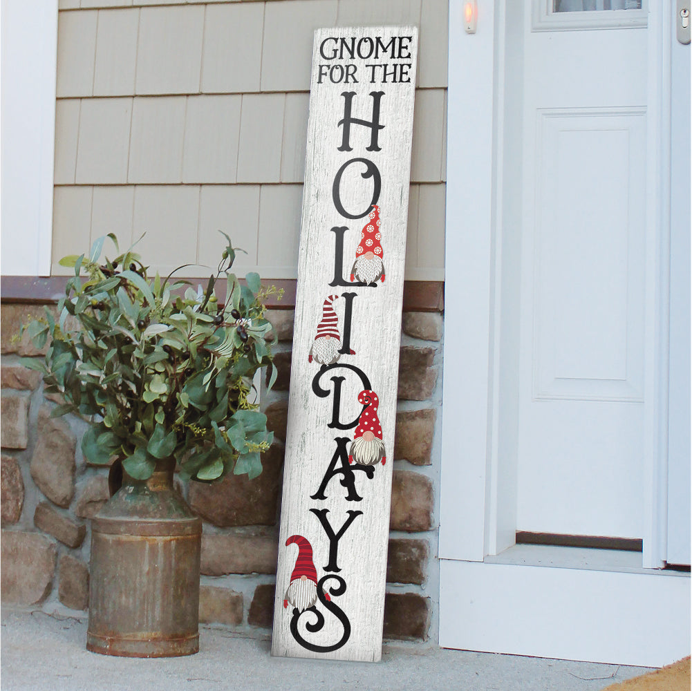 Gnome For The Holidays Porch Boards 8" Wide x 46.5" tall / Made in the USA! / 100% Weatherproof Material