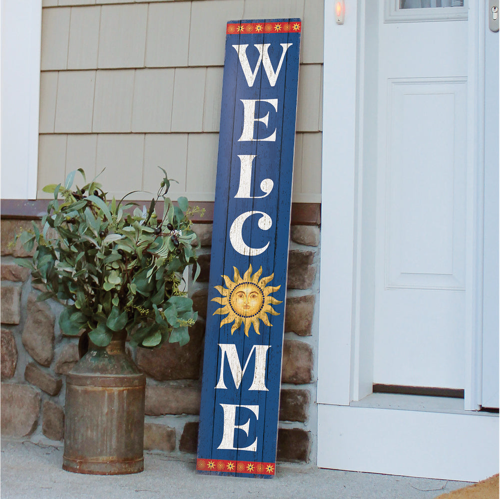 Welcome Celestial Sun Porch Board 8" Wide x 46.5" tall / Made in the USA! / 100% Weatherproof Material