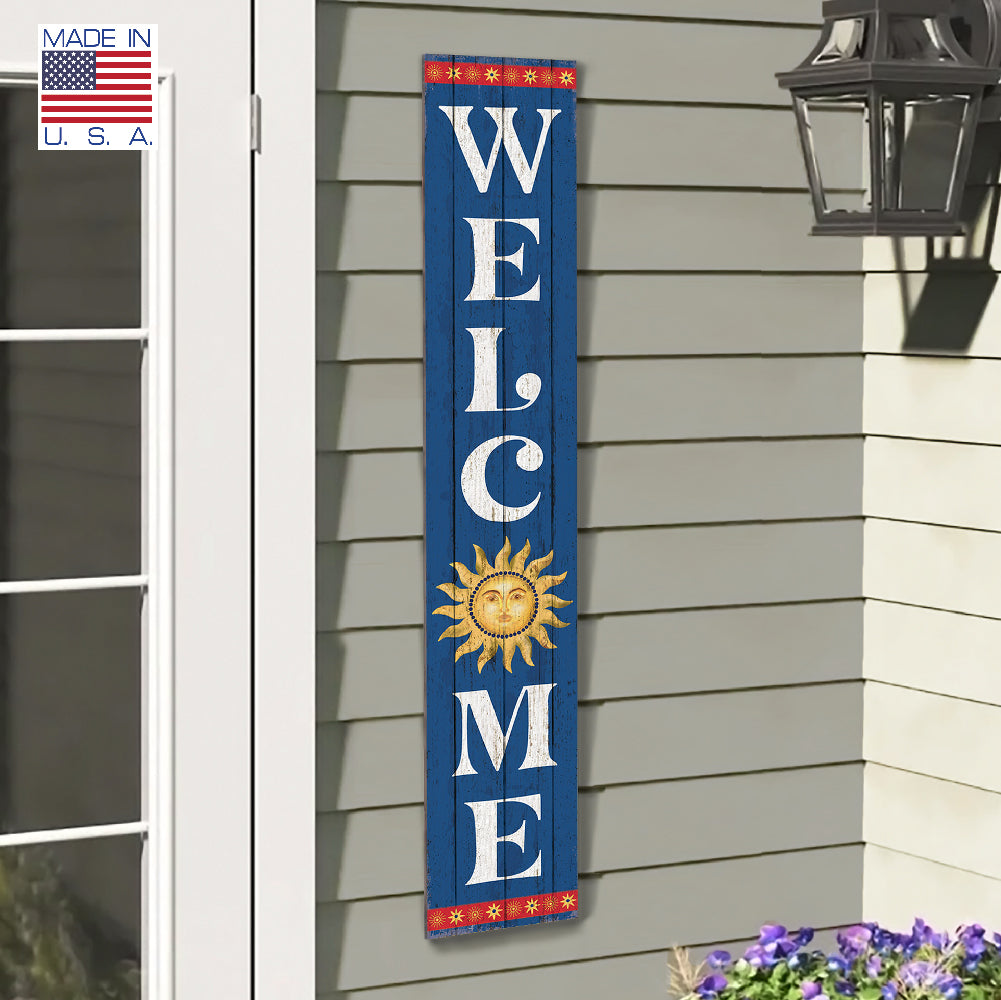 Welcome Celestial Sun Porch Board 8" Wide x 46.5" tall / Made in the USA! / 100% Weatherproof Material