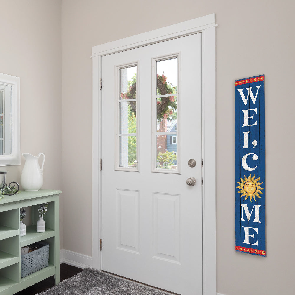 Welcome Celestial Sun Porch Board 8" Wide x 46.5" tall / Made in the USA! / 100% Weatherproof Material