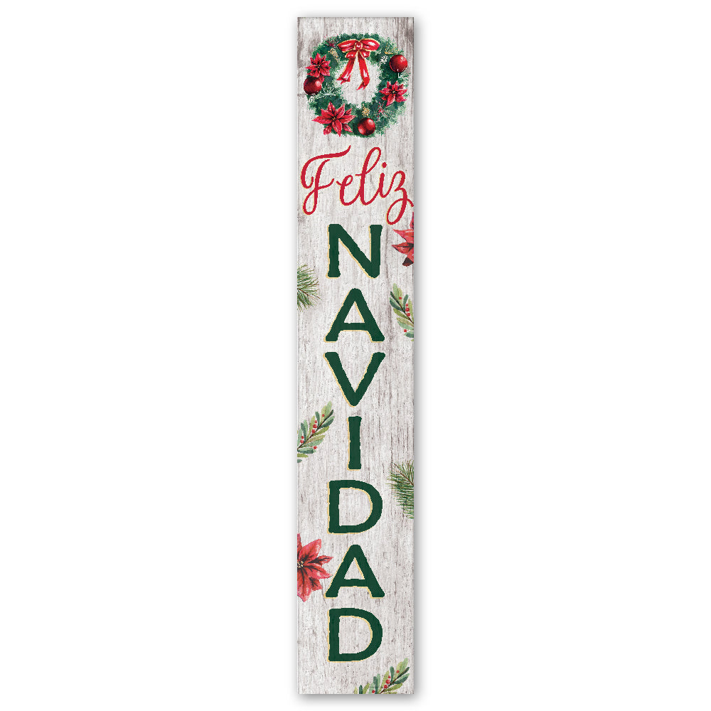 Feliz Navidad Porch Boards 8" Wide x 46.5" tall / Made in the USA! / 100% Weatherproof Material