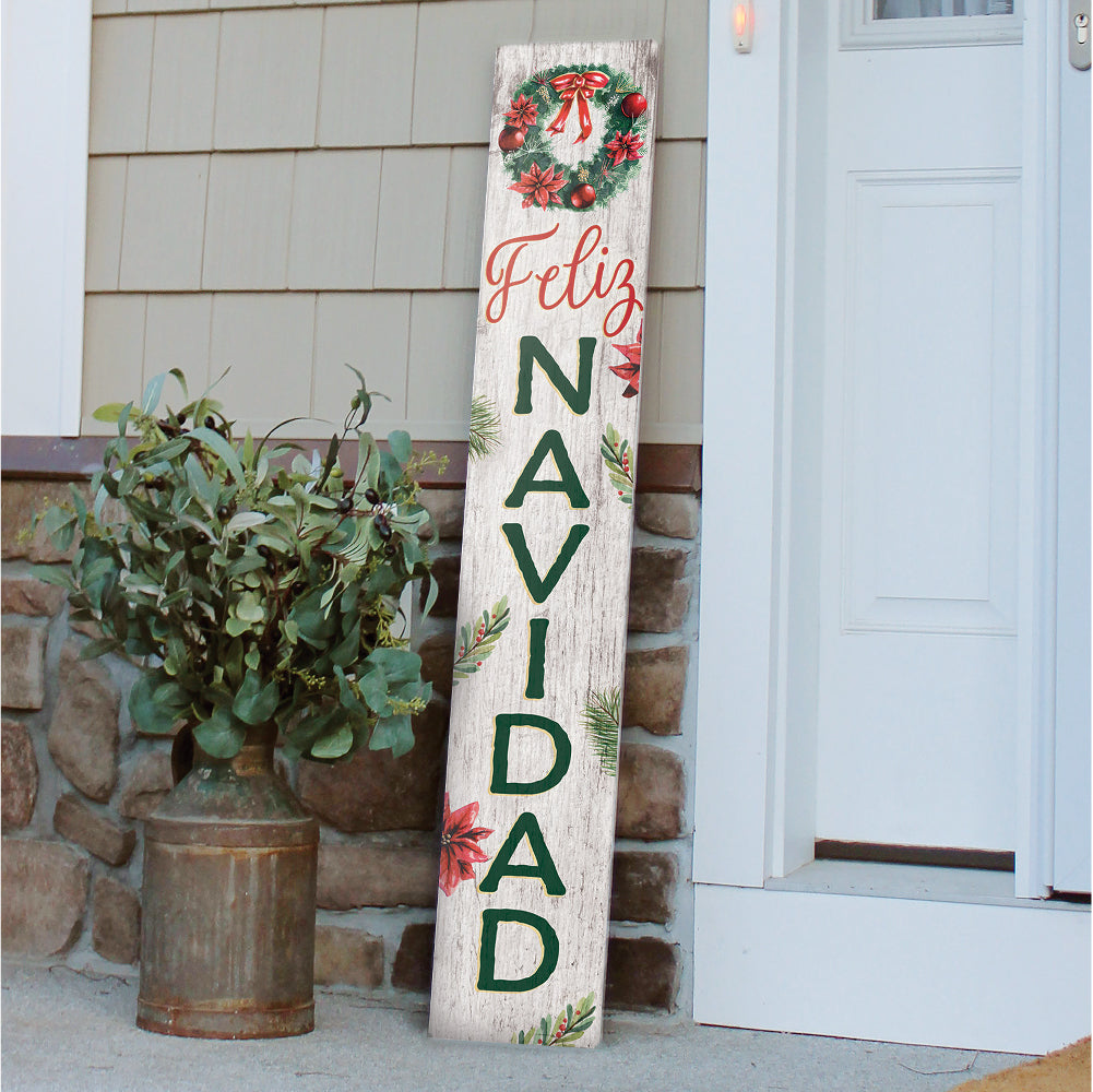 Feliz Navidad Porch Boards 8" Wide x 46.5" tall / Made in the USA! / 100% Weatherproof Material