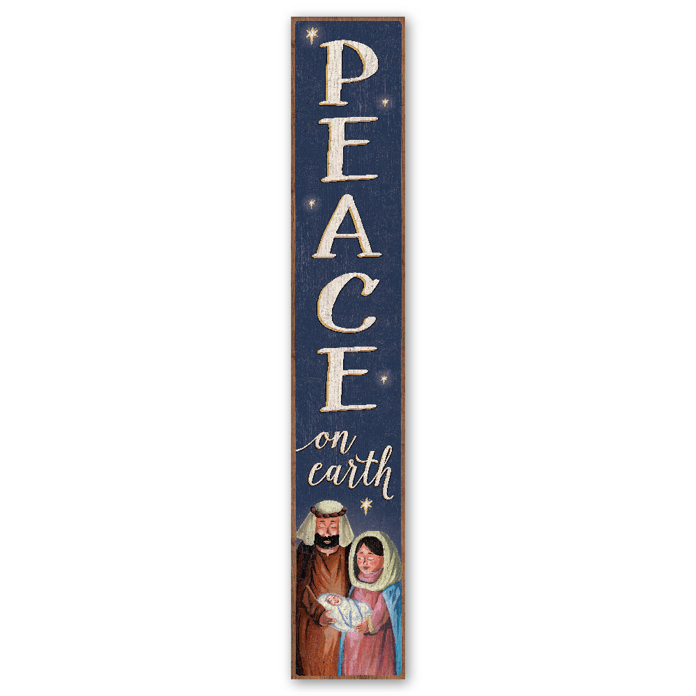 Peace On Earth Porch Board 8" Wide x 46.5" tall / Made in the USA! / 100% Weatherproof Material