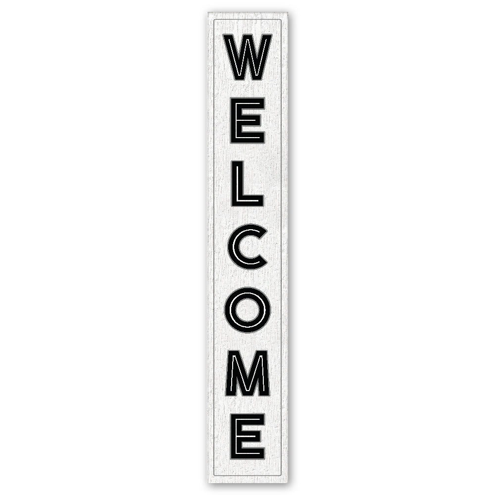 Welcome White Porch Board 8" Wide x 46.5" tall / Made in the USA! / 100% Weatherproof Material