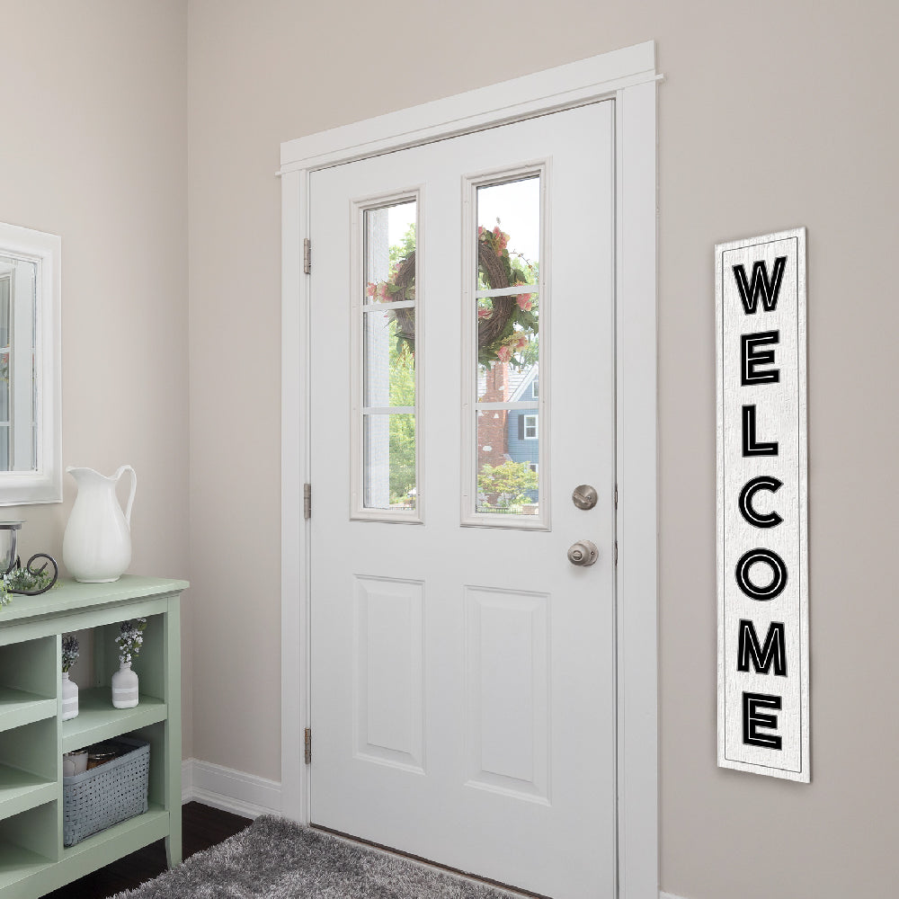 Welcome White Porch Board 8" Wide x 46.5" tall / Made in the USA! / 100% Weatherproof Material