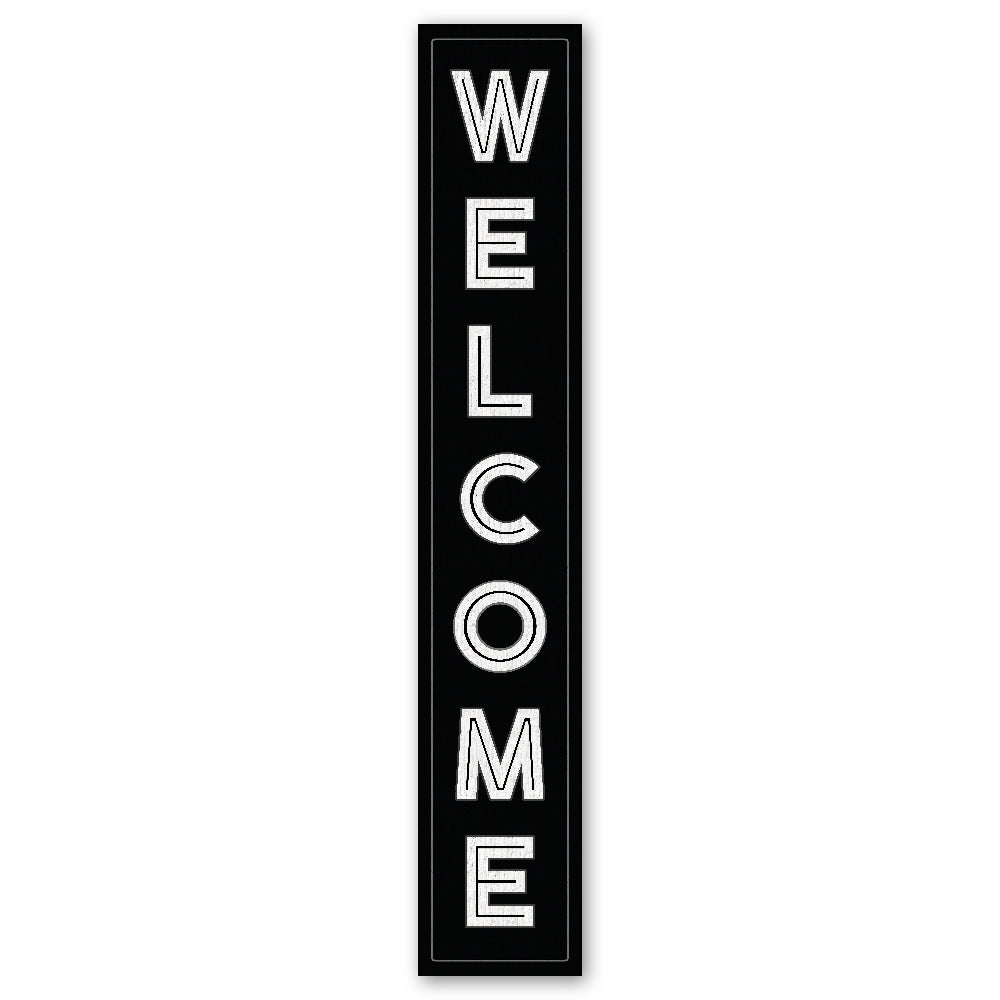 Welcome Clean Black Porch Board 8" Wide x 46.5" tall / Made in the USA! / 100% Weatherproof Material