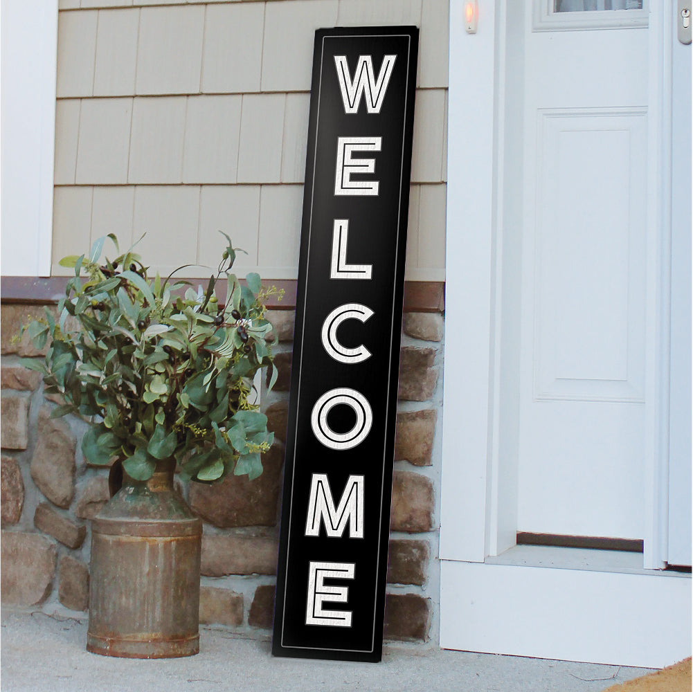 Welcome Clean Black Porch Board 8" Wide x 46.5" tall / Made in the USA! / 100% Weatherproof Material