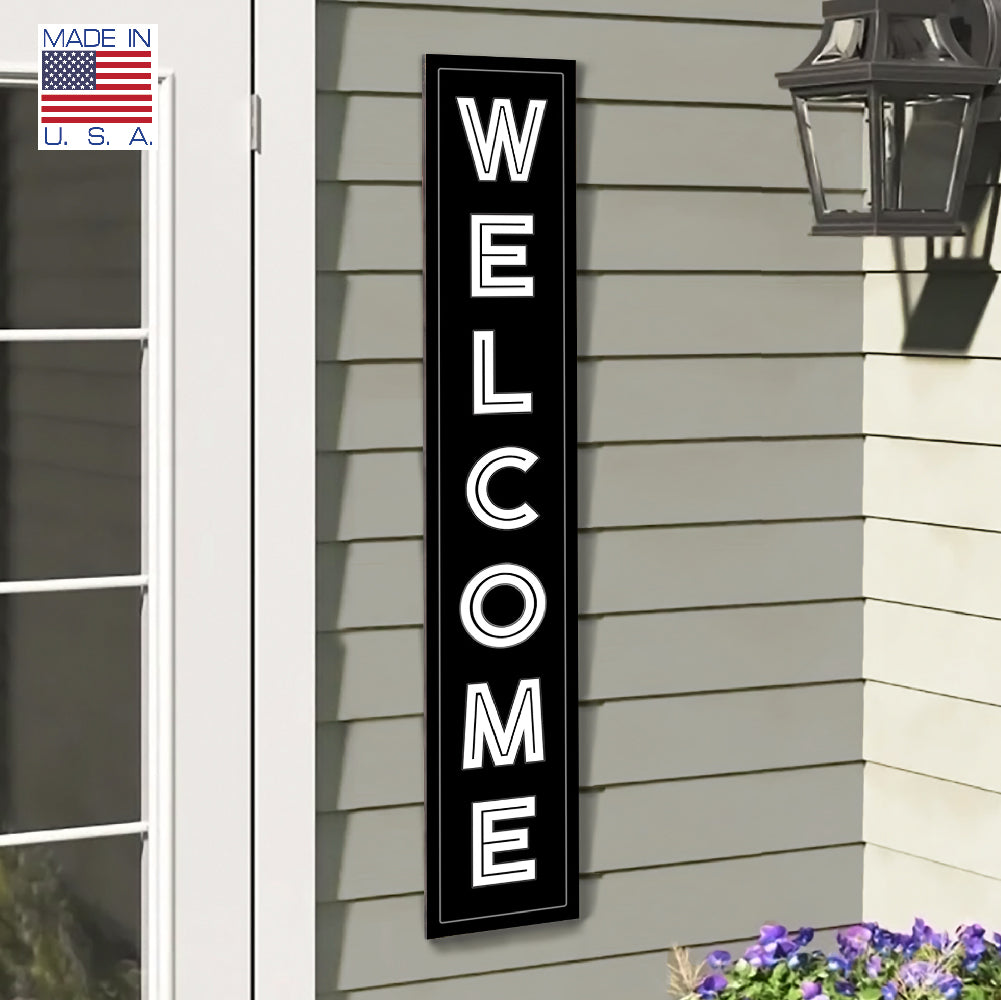 Welcome Clean Black Porch Board 8" Wide x 46.5" tall / Made in the USA! / 100% Weatherproof Material