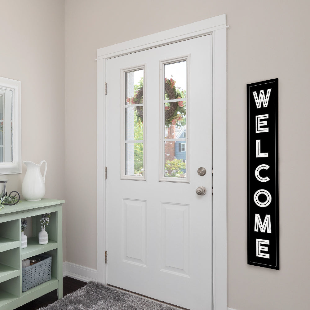 Welcome Clean Black Porch Board 8" Wide x 46.5" tall / Made in the USA! / 100% Weatherproof Material