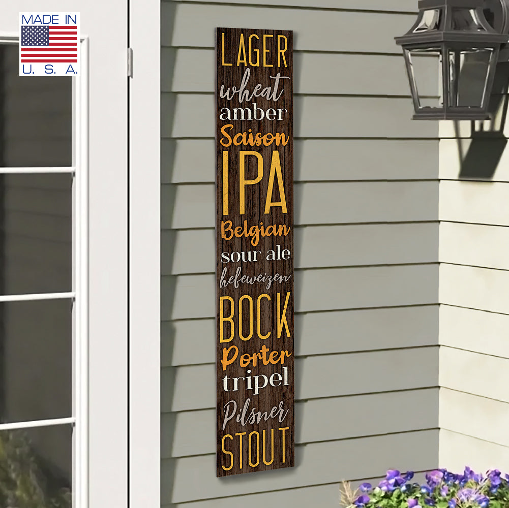 Lager Wheat Amber Porch Board 8" Wide x 46.5" tall / Made in the USA! / 100% Weatherproof Material