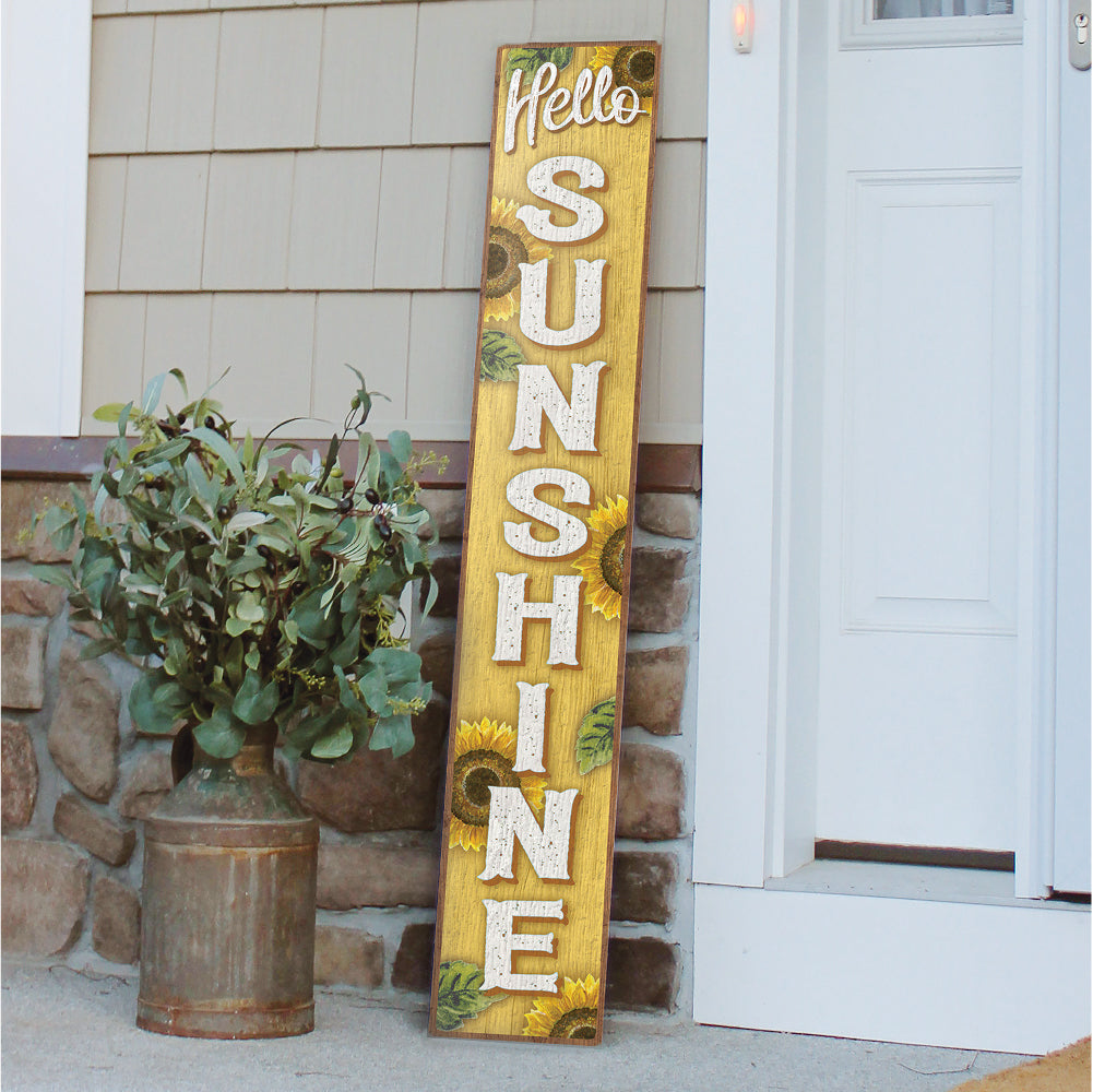 Hello Sunshine Porch Board 8" Wide x 46.5" tall / Made in the USA! / 100% Weatherproof Material