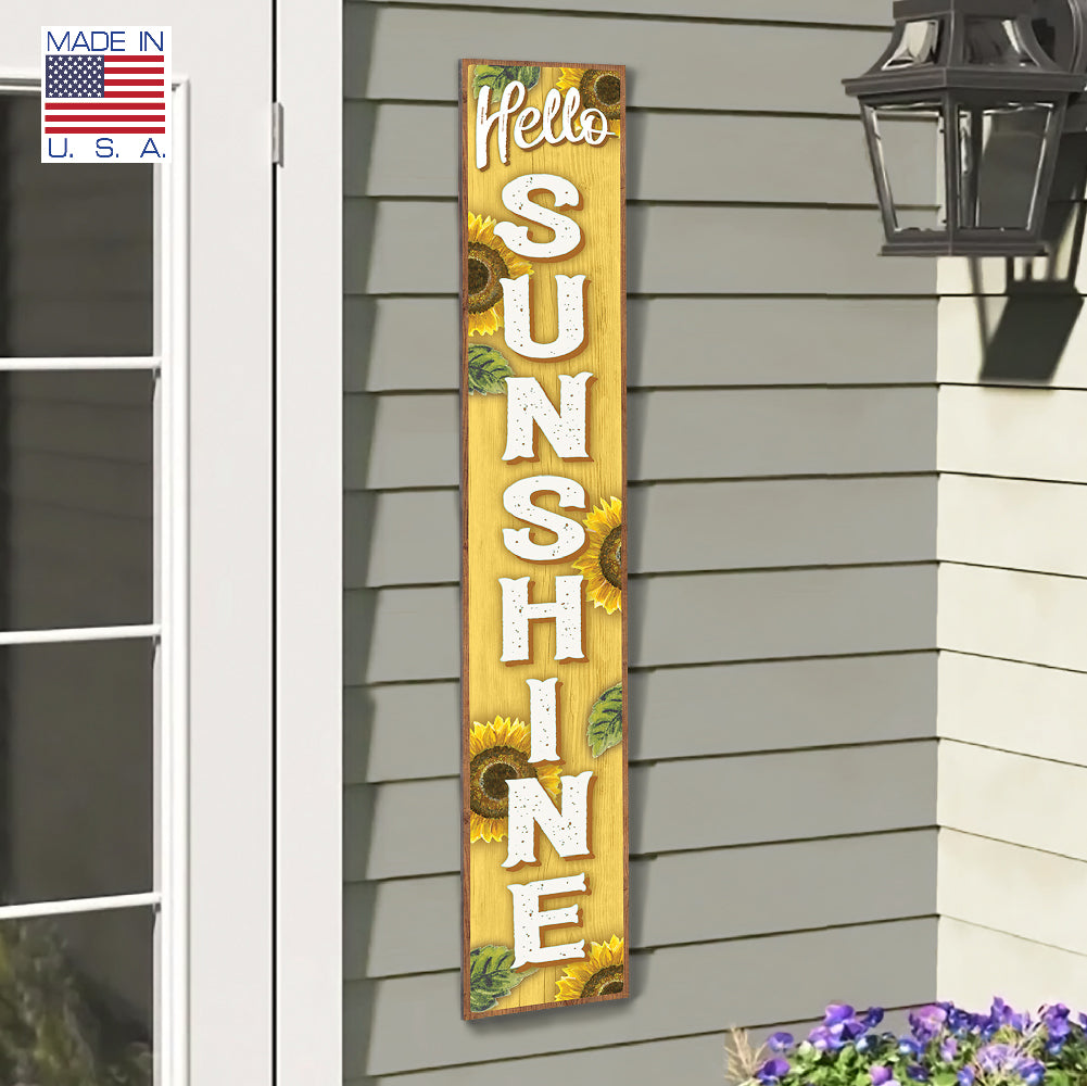 Hello Sunshine Porch Board 8" Wide x 46.5" tall / Made in the USA! / 100% Weatherproof Material