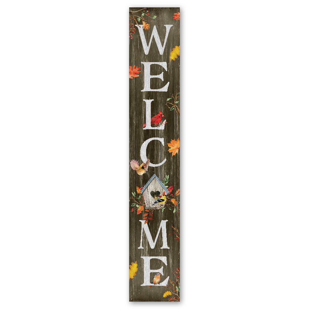 Welcome With Fall Birdhouse Porch Board – Porch Boards™