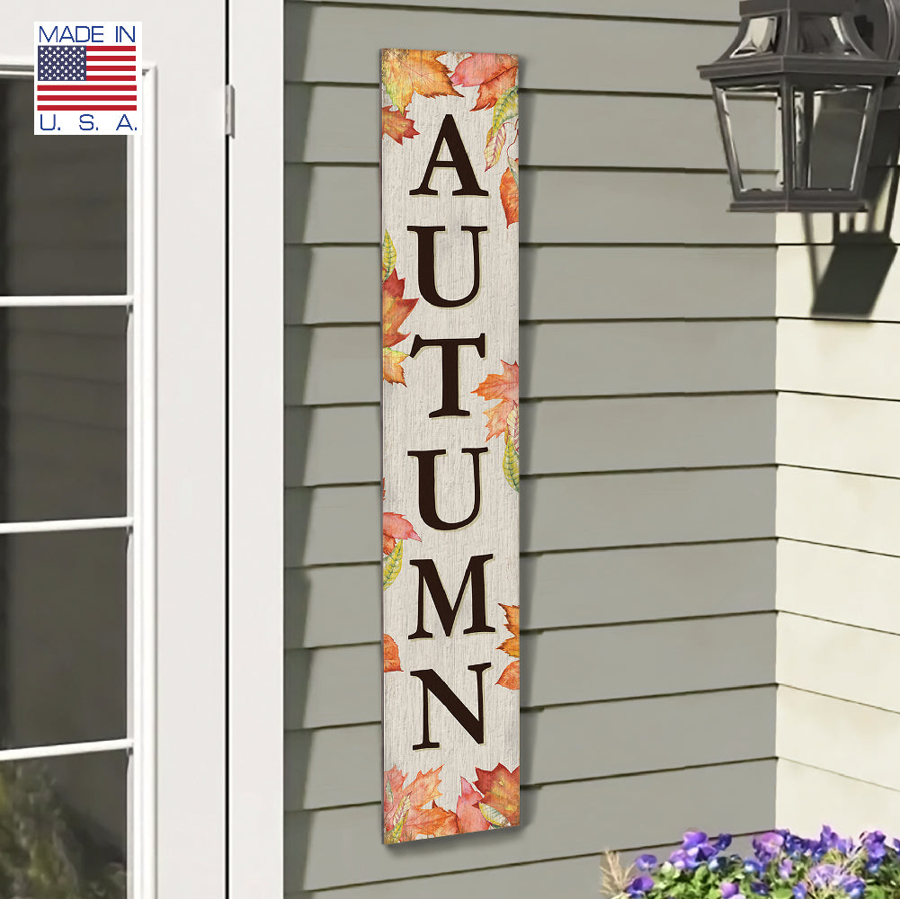 Autumn Leaf Porch Board 8" Wide x 46.5" tall / Made in the USA! / 100% Weatherproof Material