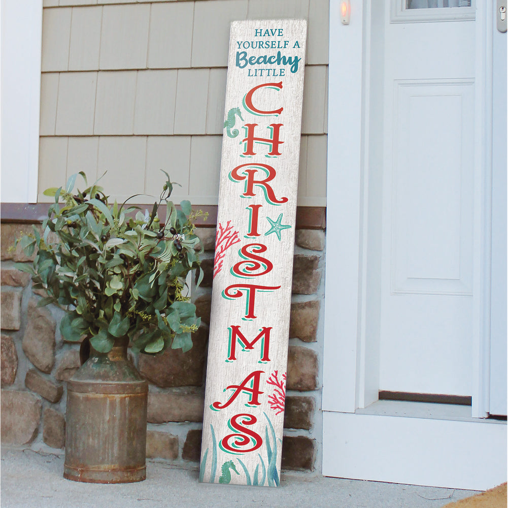 Have Yourself A Beachy Little Christmas Porch Board 8" Wide x 46.5" tall / Made in the USA! / 100% Weatherproof Material