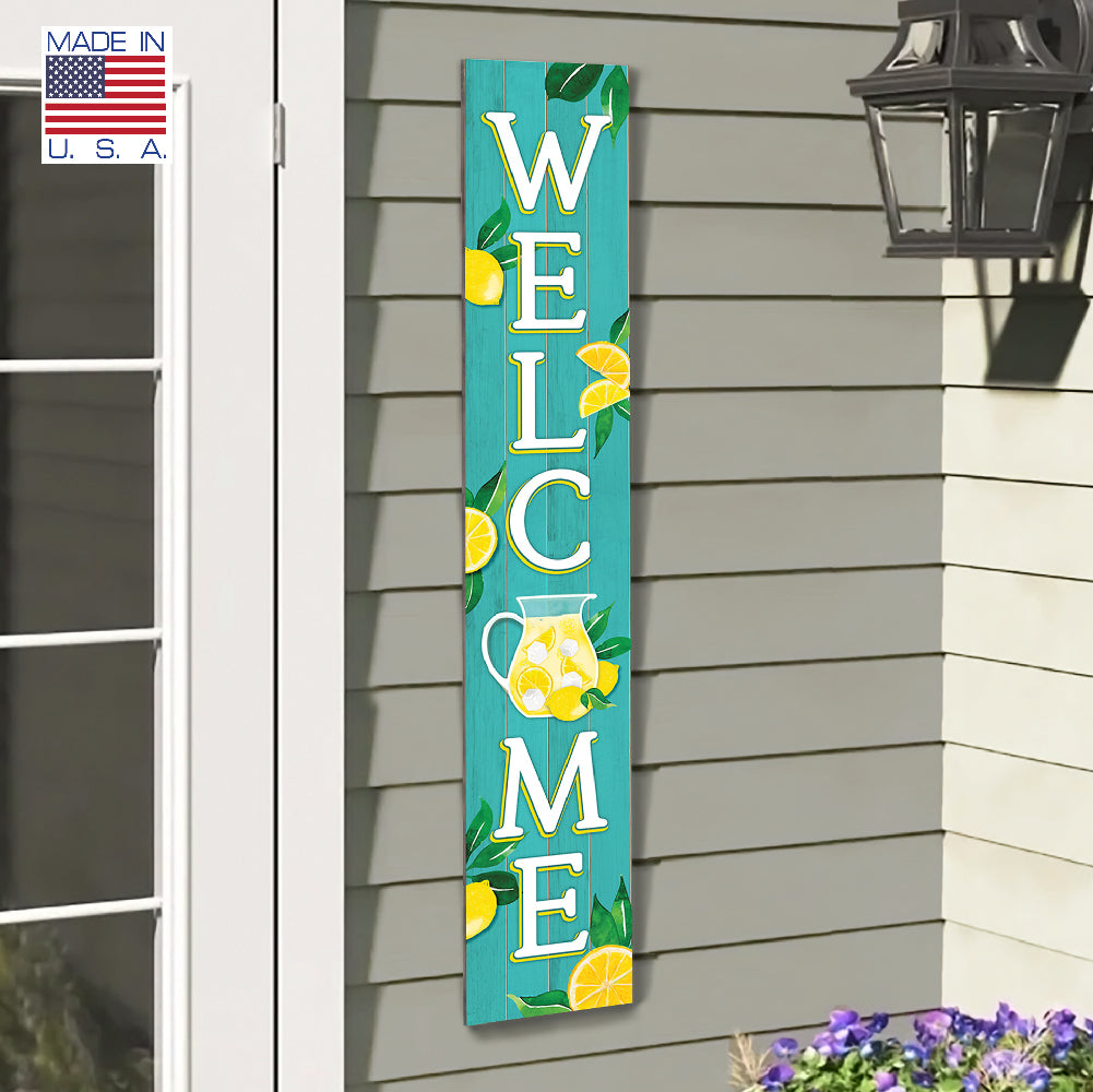 Welcome With Lemonade Porch Board 8" Wide x 46.5" tall / Made in the USA! / 100% Weatherproof Material