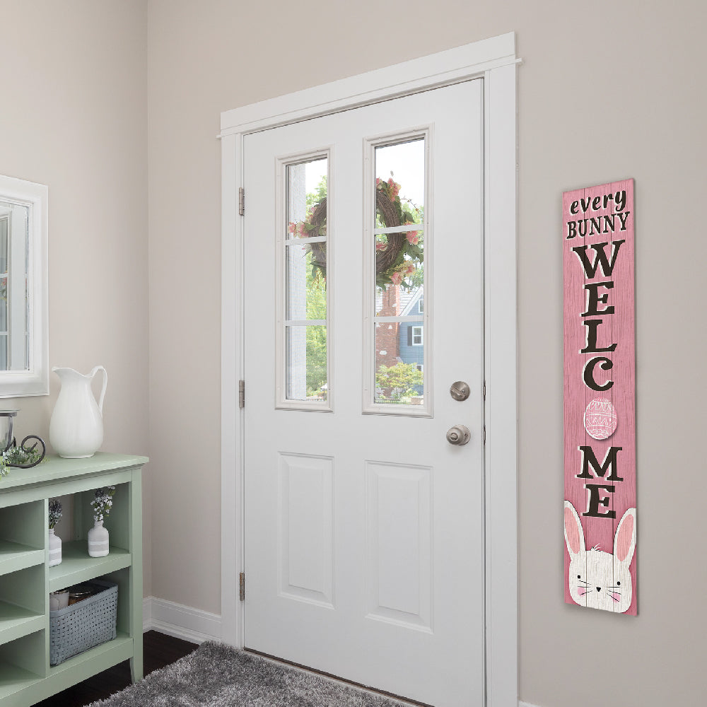 Every bunny Welcome Porch Board 8" Wide x 46.5" tall / Made in the USA! / 100% Weatherproof Material