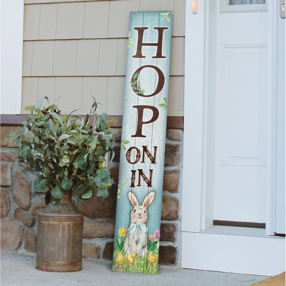 Hop On In Porch Board 8" Wide x 46.5" tall / Made in the USA! / 100% Weatherproof Material