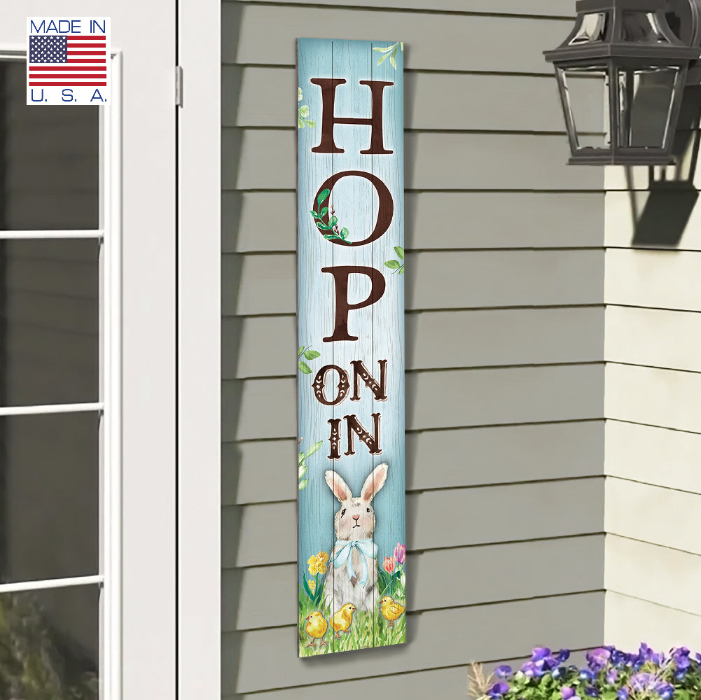 Hop On In Porch Board 8" Wide x 46.5" tall / Made in the USA! / 100% Weatherproof Material