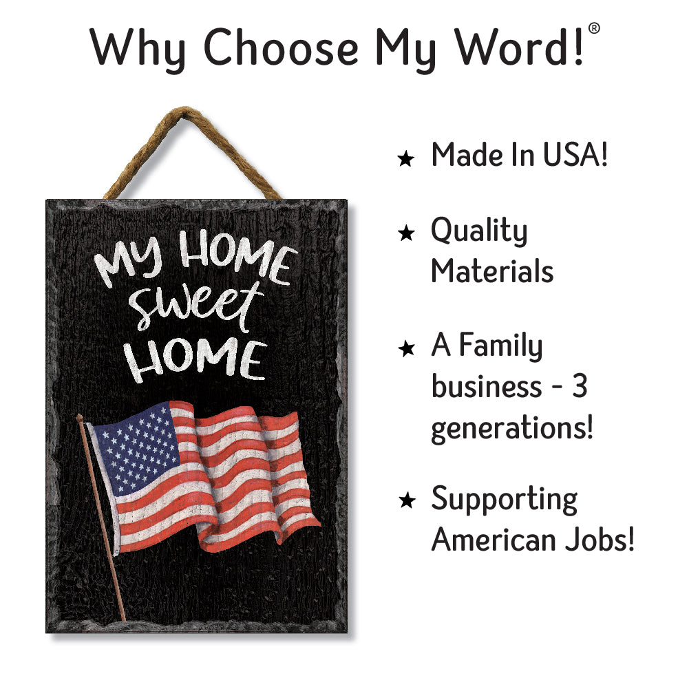 My Home Sweet Home W/ Flag Slate Impressions Default Title