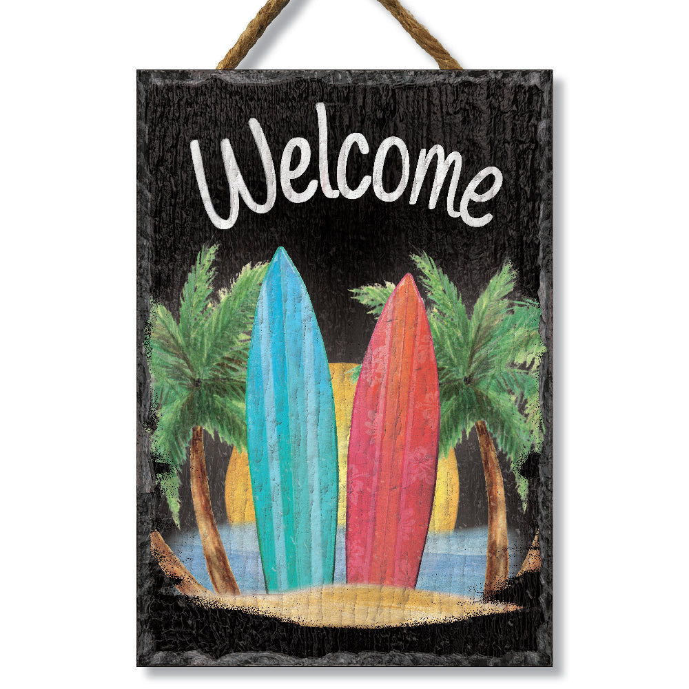 Welcome W/ Surf Boards - Slate Impressions 8X11.25 Default Title