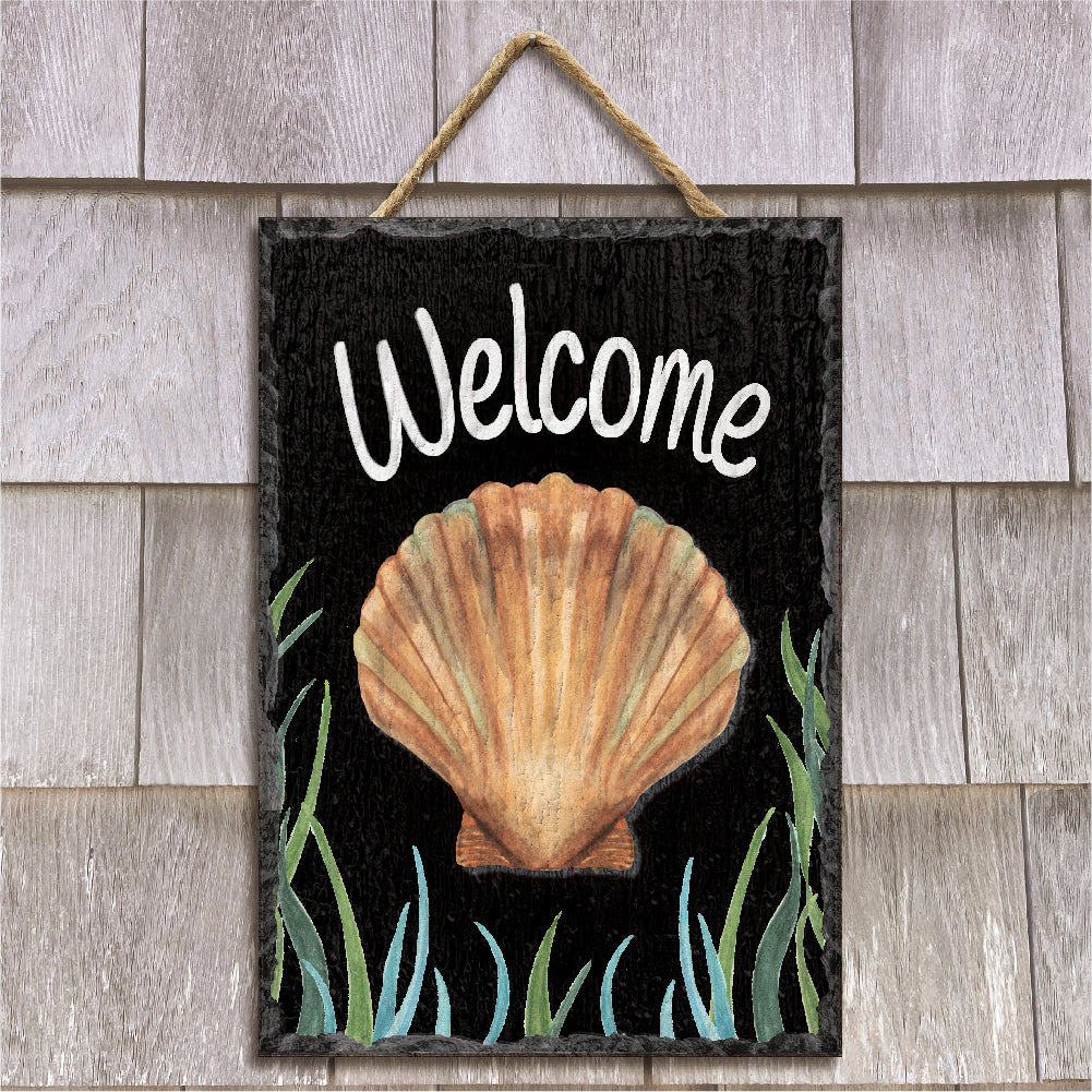 Welcome W/ Scallop Shell Slate Impressions Default Title