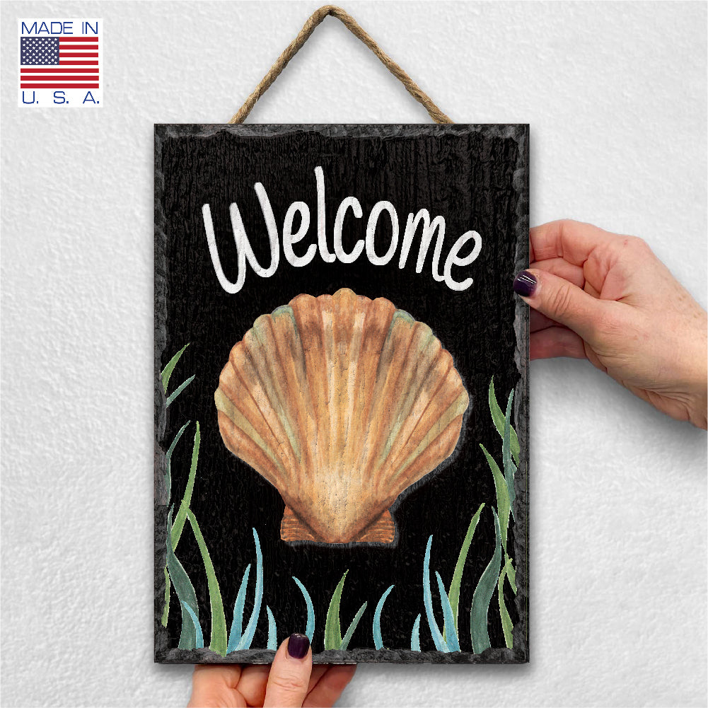 Welcome W/ Scallop Shell Slate Impressions Default Title