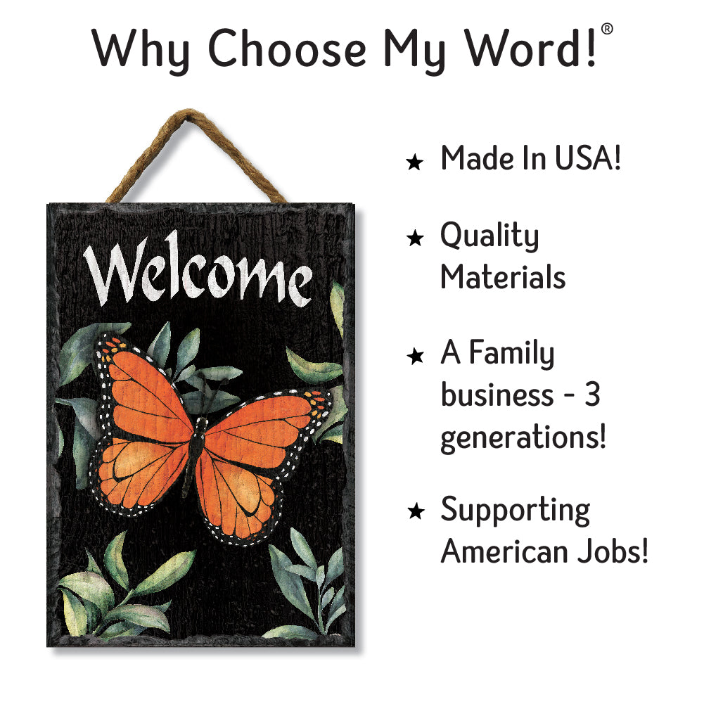 Orange Butterfly Welcome Slate Impressions Default Title