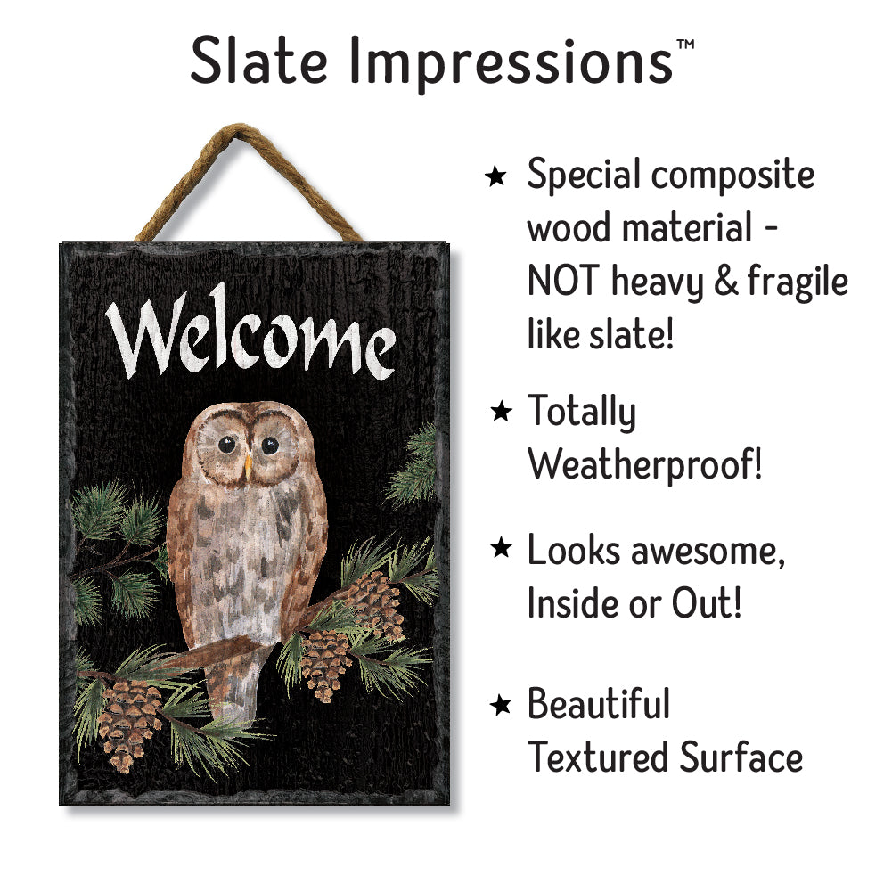 Owl Welcome Slate Impressions Default Title