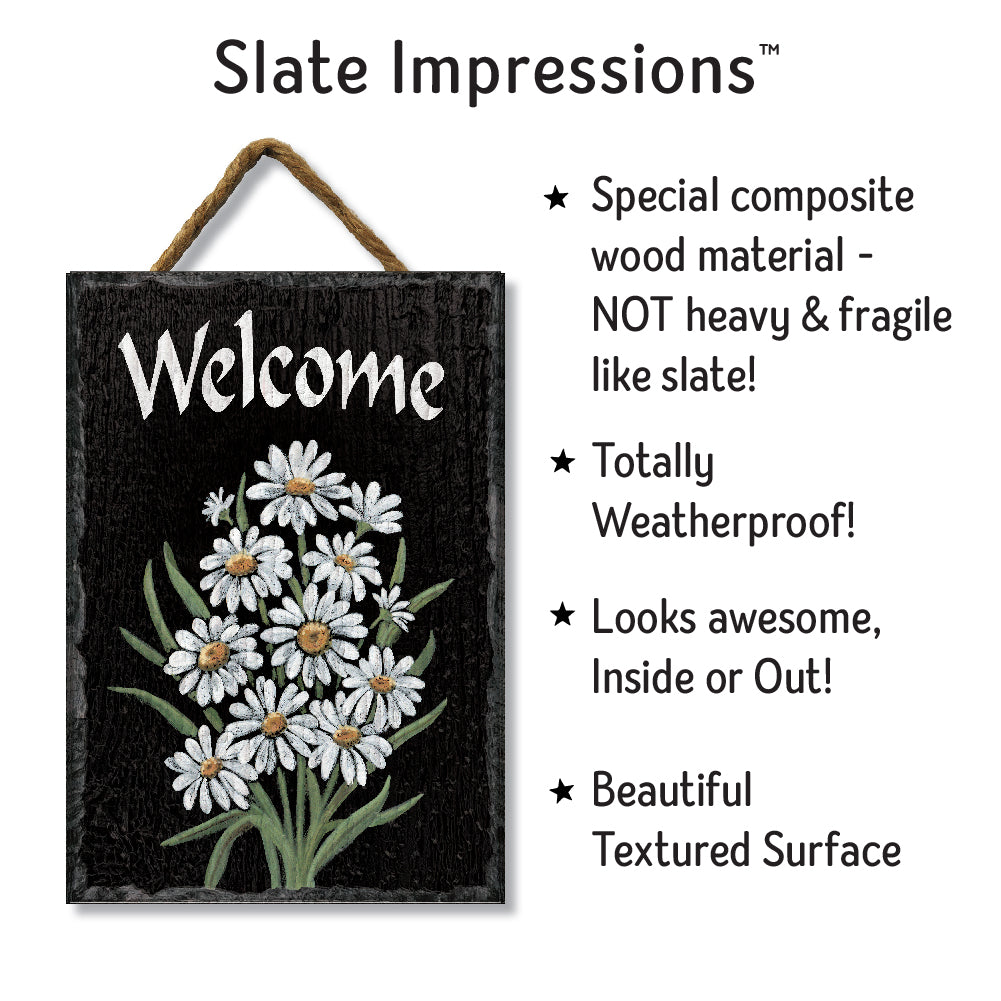 White Daisies Welcome Slate Impressions Default Title