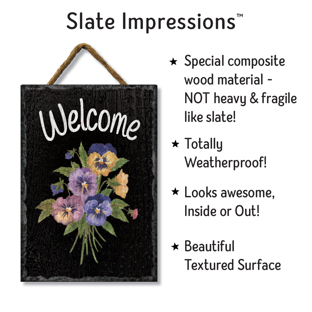 Pansies Welcome Slate Impressions Default Title