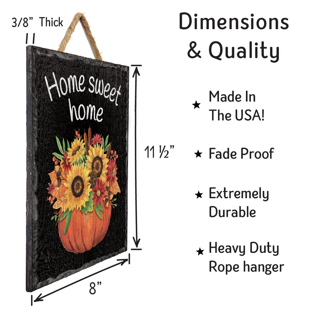 Home Sweet Home W/ Pumpkin & Sun Slate Impressions Default Title