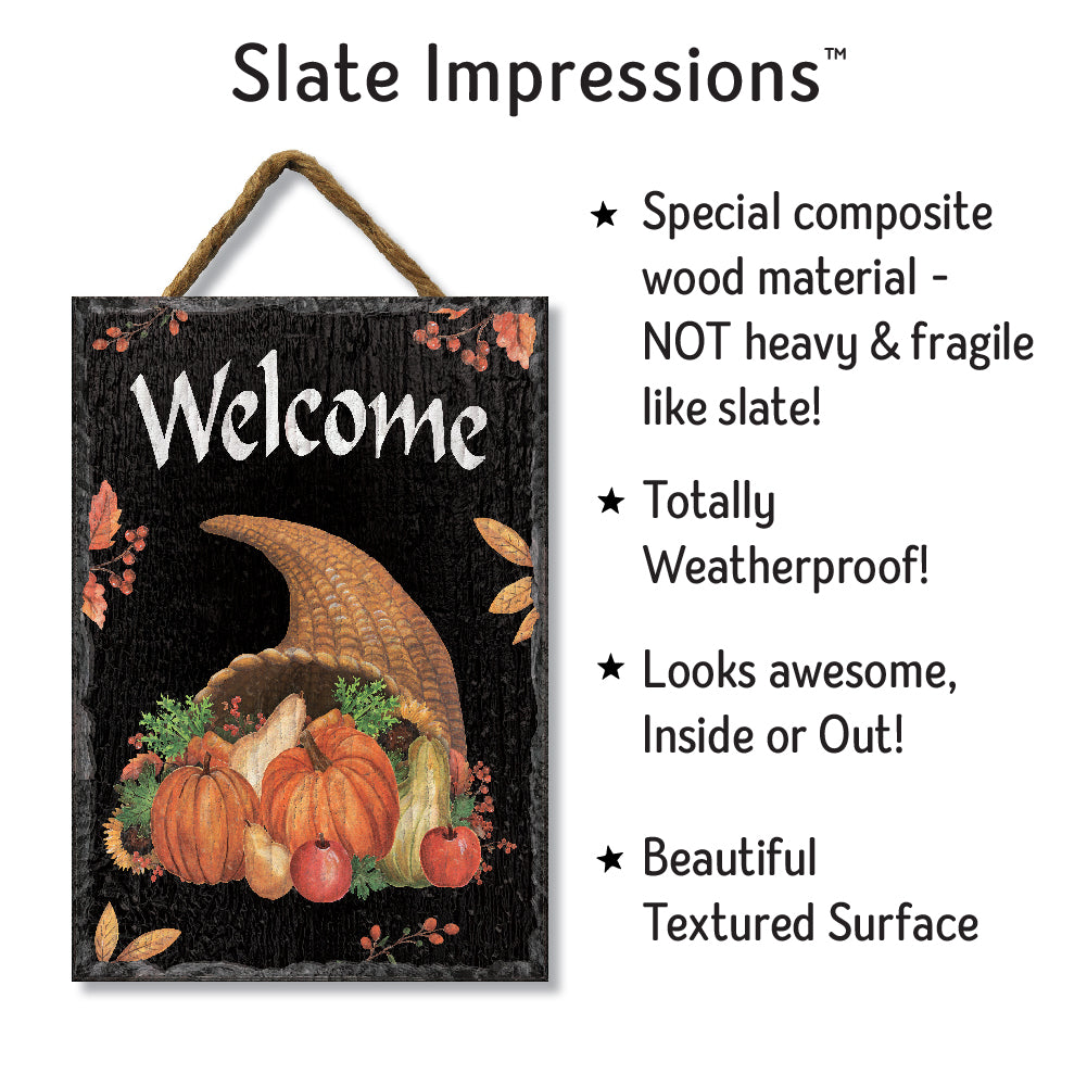 Welcome W/ Cornucopia Slate Impressions Default Title