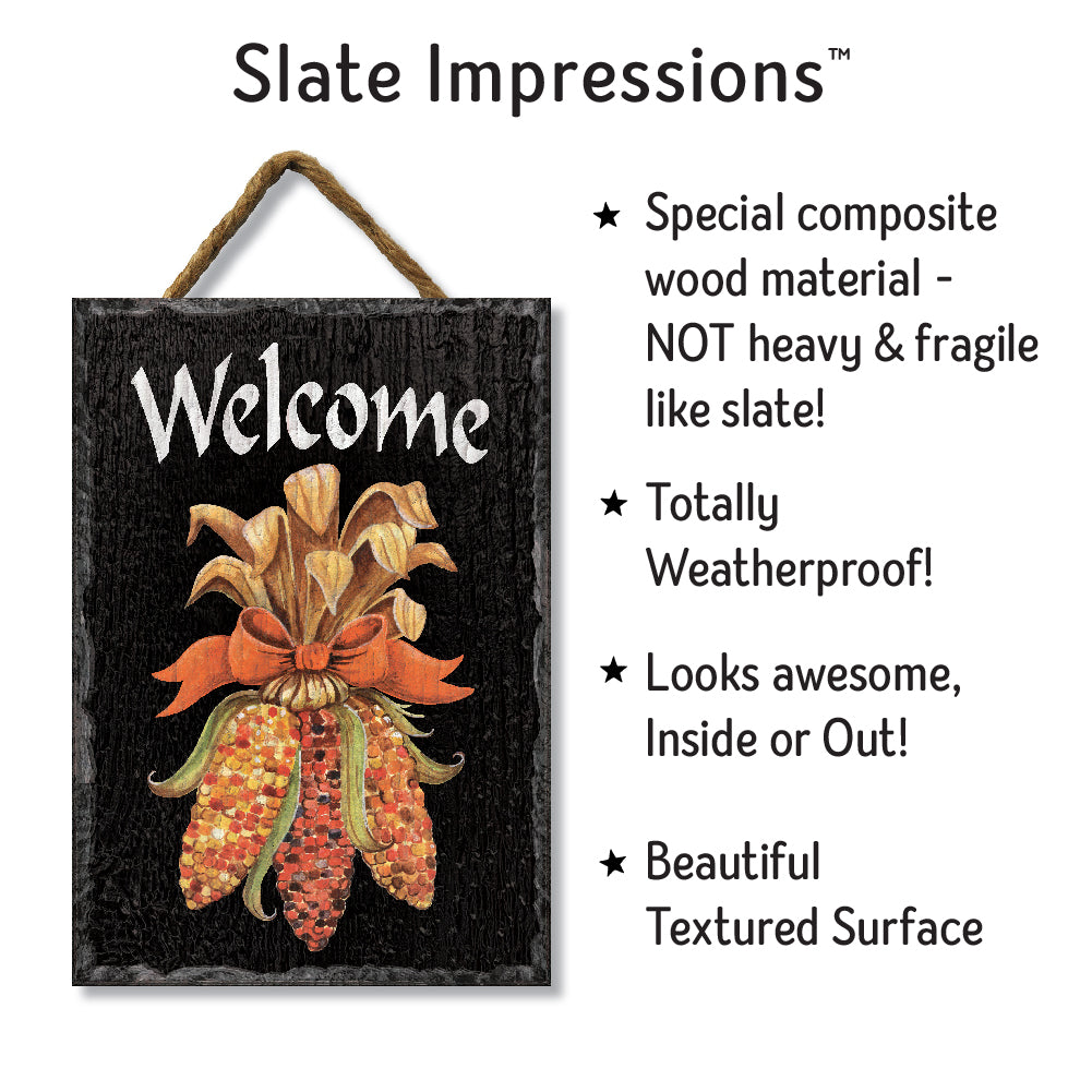 Welcome W/ Indian Corn Slate Impressions Default Title