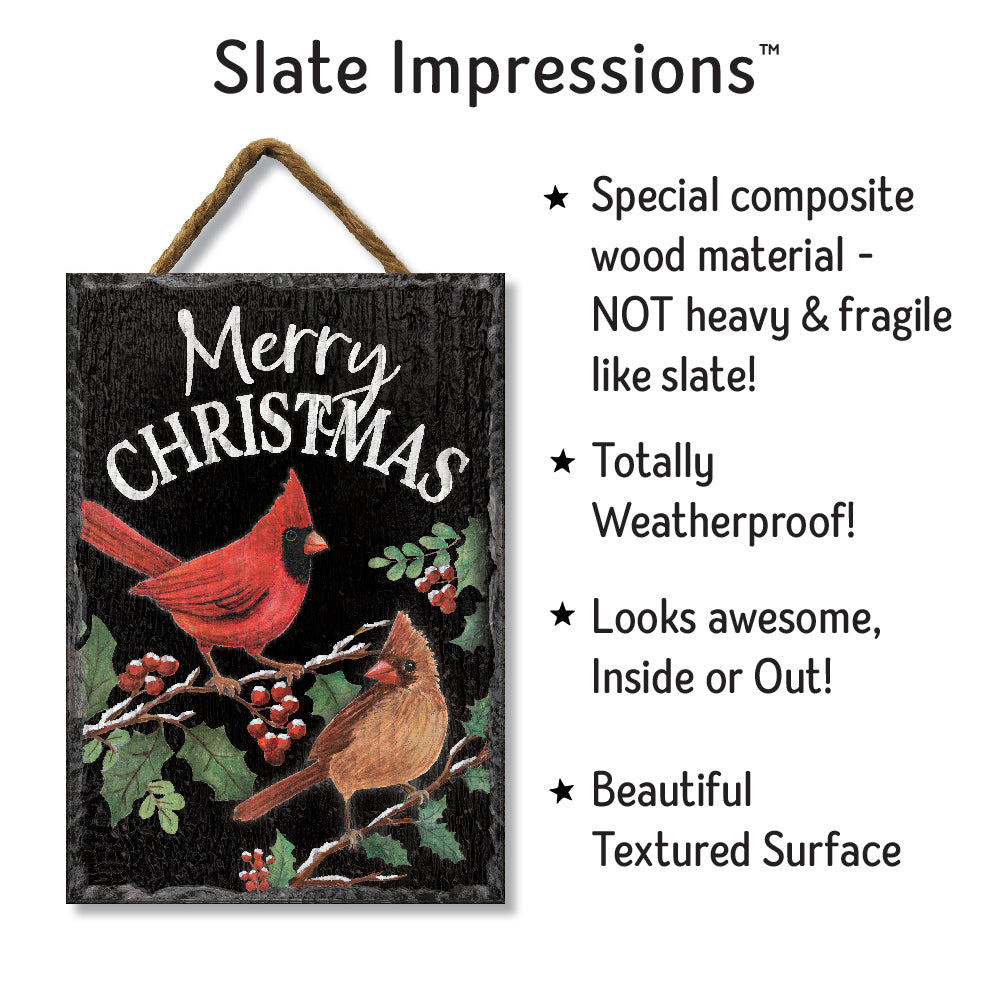 Merry Christmas W/ Cardinals Slate Impressions Default Title